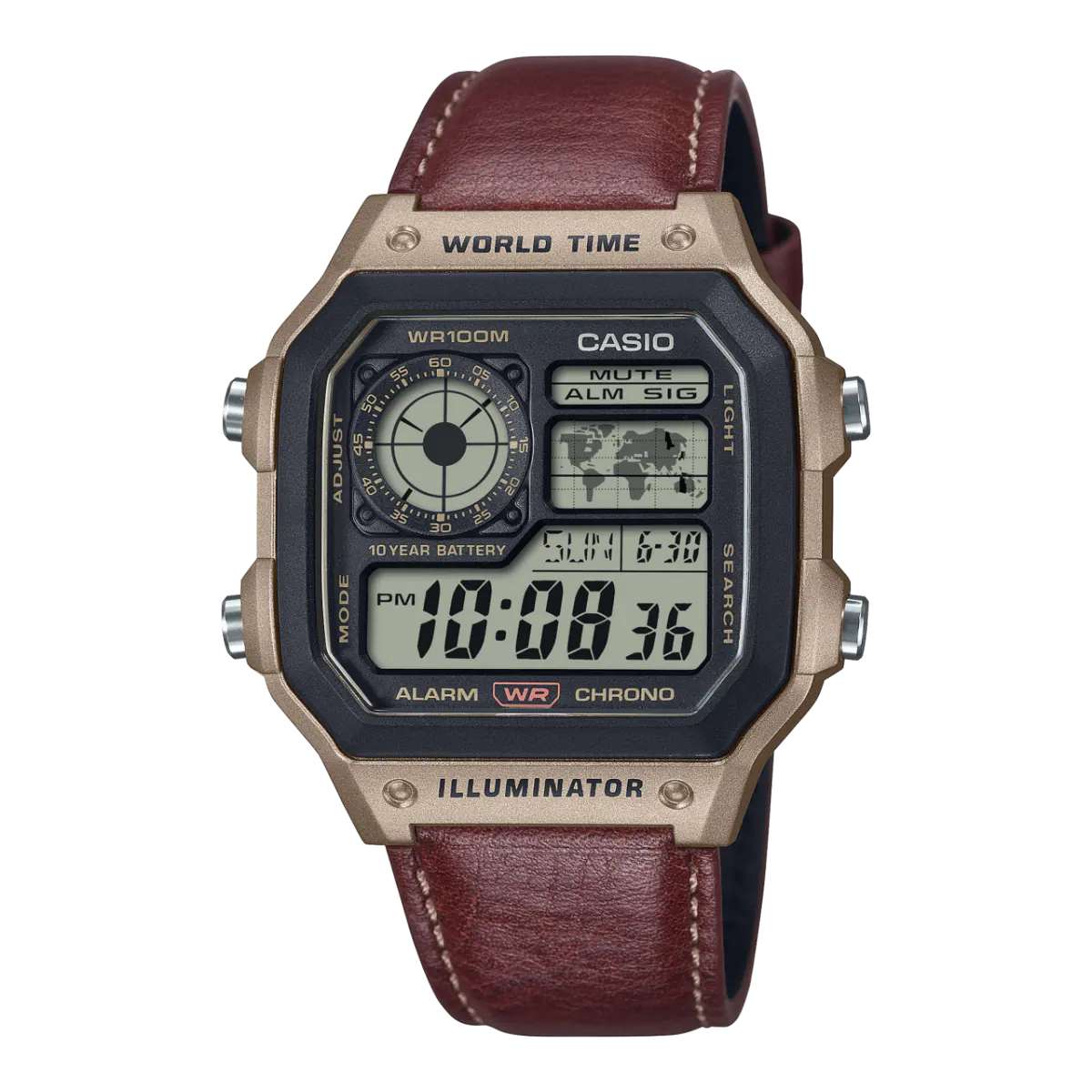 Casio Ae1200 Premium leather strap